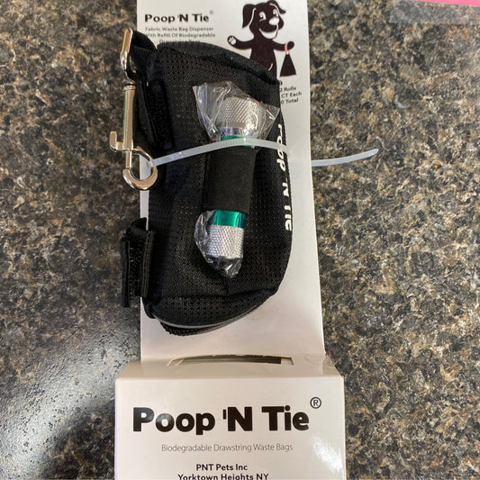 Poop n tie flashlight dispenser