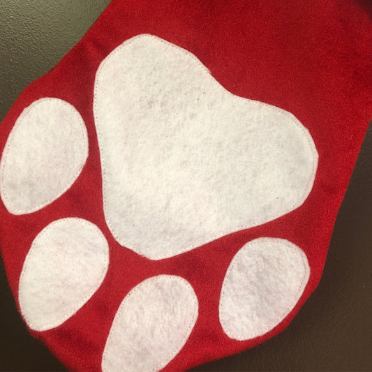 Christmas RED Paw Stocking